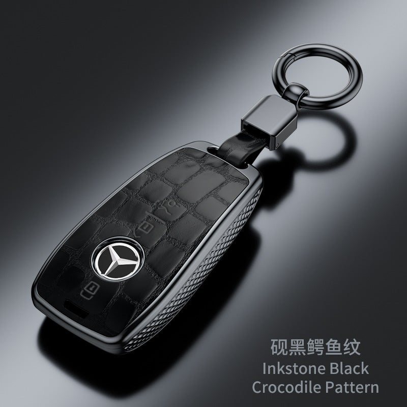 Suitable For Mercedes-Benz E300L Key Protective Cover Glc/Glb/Gle350/E260/C260L/C200L Crocodile Pattern - Image 1